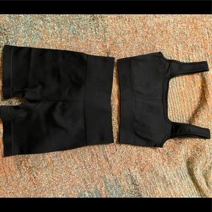 AMAZON black biker shorts and bra set